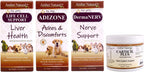 Kit de Cuidado para Perros Mayores Amber NaturalZ con Suplementos Herbales Adizone, Cartricil Plus, DermaNERV y Life Cell - Incluye Bolsa, Botella de Agua, Kit de Vendas y Comederos