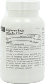 Source Naturals L-Tyrosine 500mg Free Form Amino Acid - 100 Tablets (Pack de 3)