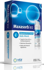Vita Sciences Maxasorb B12 Crema de Vitamina B12 1000 mcg - Metilcobalamina Tópica para Energía y Piel Radiante - Pack de 6