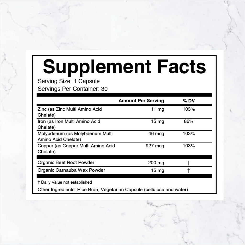 THREAD Performance Daily Edge: Energy & Endurance Capsules for Young Athletes with Iron & Trace Minerals, 30 Servings