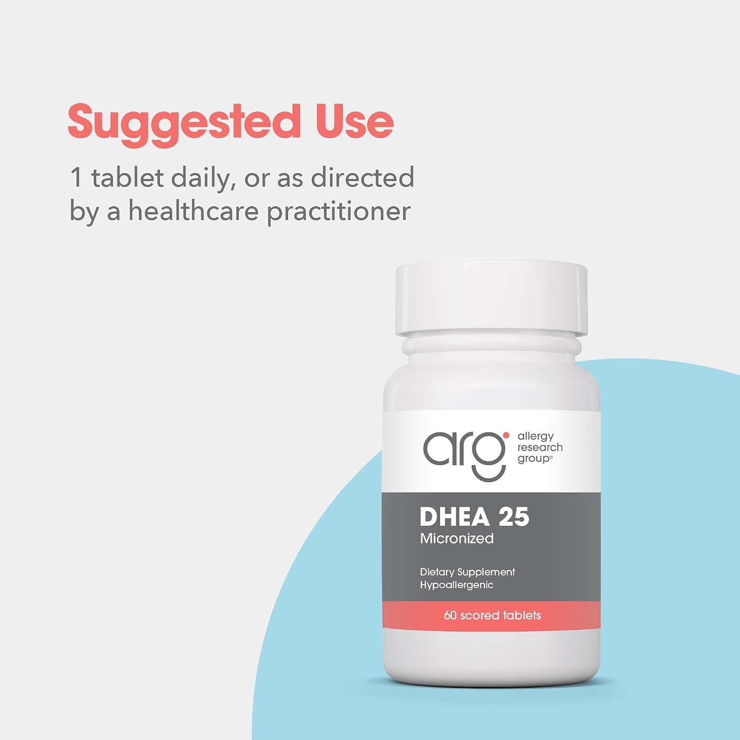 Allergy Research Group DHEA 25 mg Micronizado - Matriz Lipídica - 60 Cápsulas