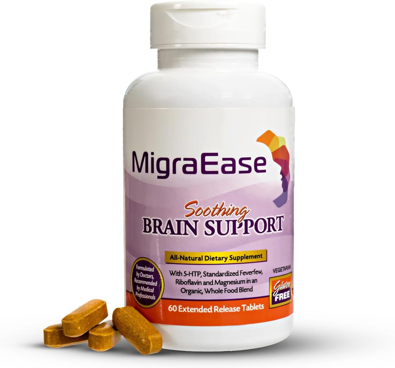 Doctor Knowles Suplemento para Ayuda en Caso de Migrañas | Fórmula Natural con Magnesio, 5-HTP, Feverfew y Riboflavina | Sin Cafeína, Liberación Prolongada (60 Comprimidos)