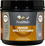 PeakTails Senior Multivitamin para Perros – 350 Comprimidos Masticables con MSM y Superóxido Dismutasa