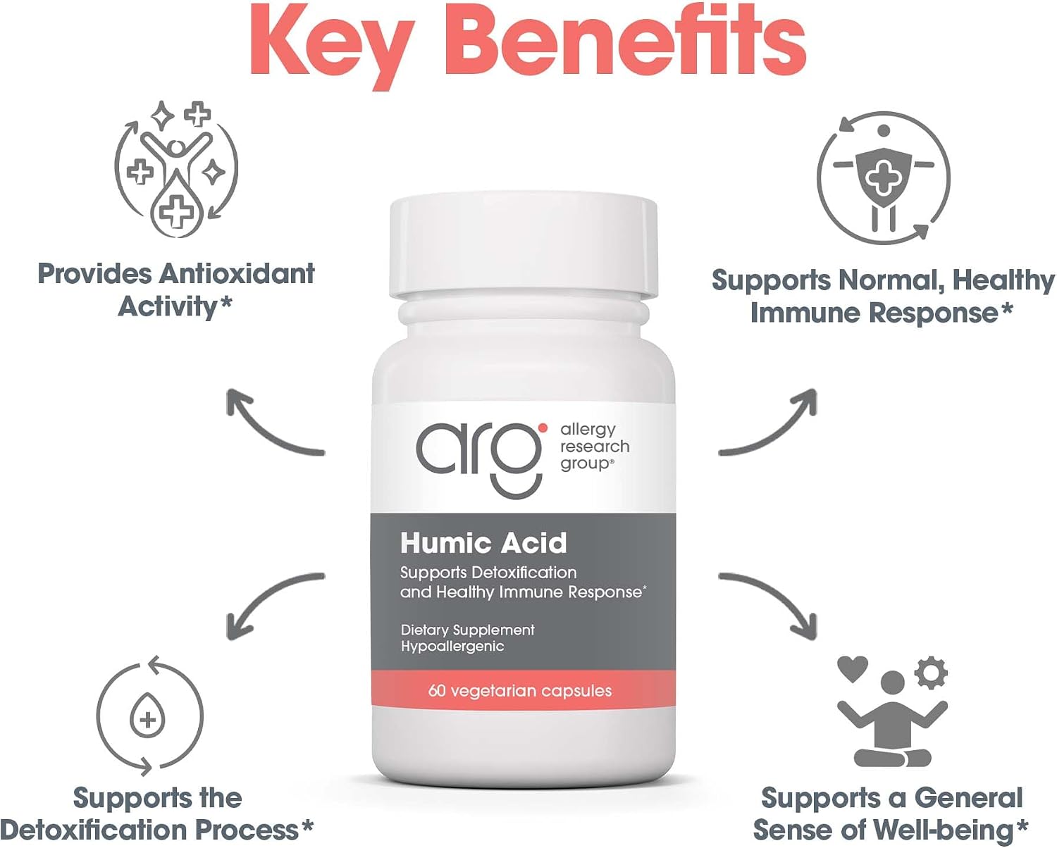 Allergy Research Group Ácido Húmico - 750 mg - 60 Cápsulas