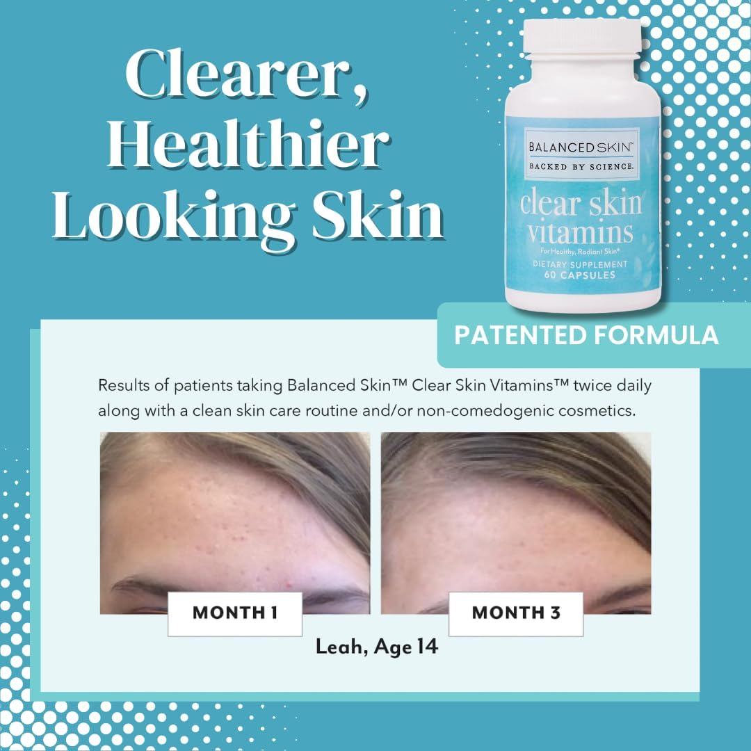 Clear Skin Vitaminas para Piel Clara y Acné - Suplemento para Hombres y Mujeres