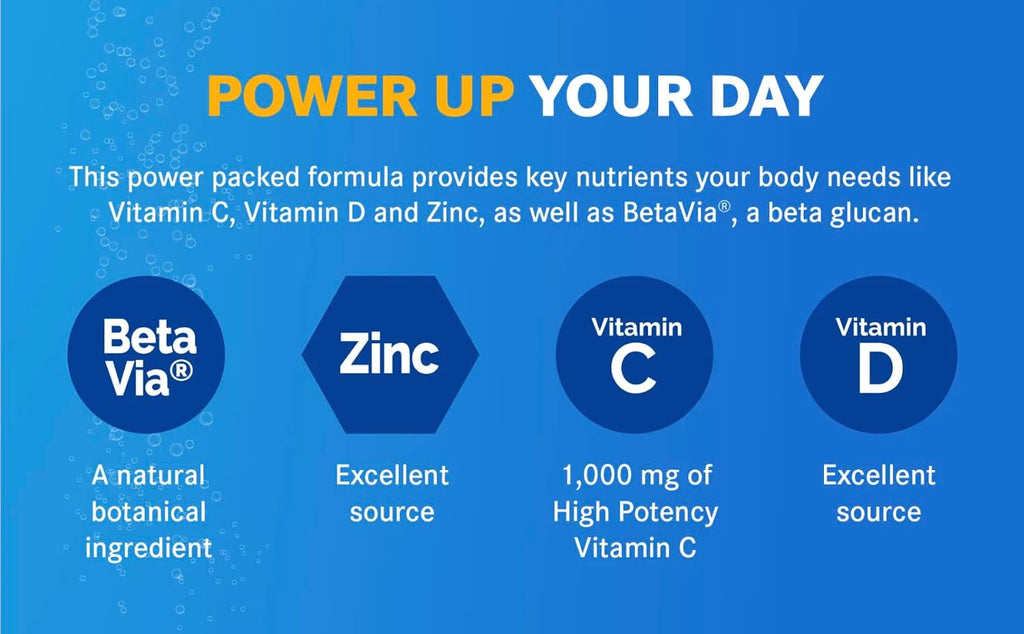 Emergen-C Immune+ 1000 mg Vitamina C + Vitamina D + Zinc, Super Orange (60) y Raspberry (30) – 90 Sobres