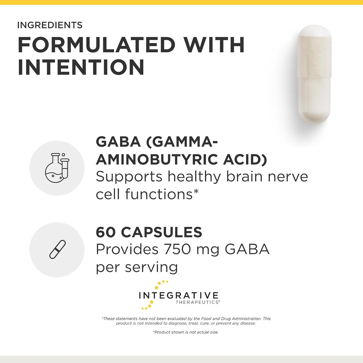 Integrative Therapeutics GABA - 60 Cápsulas - Suplemento para el Equilibrio Neuroquímico