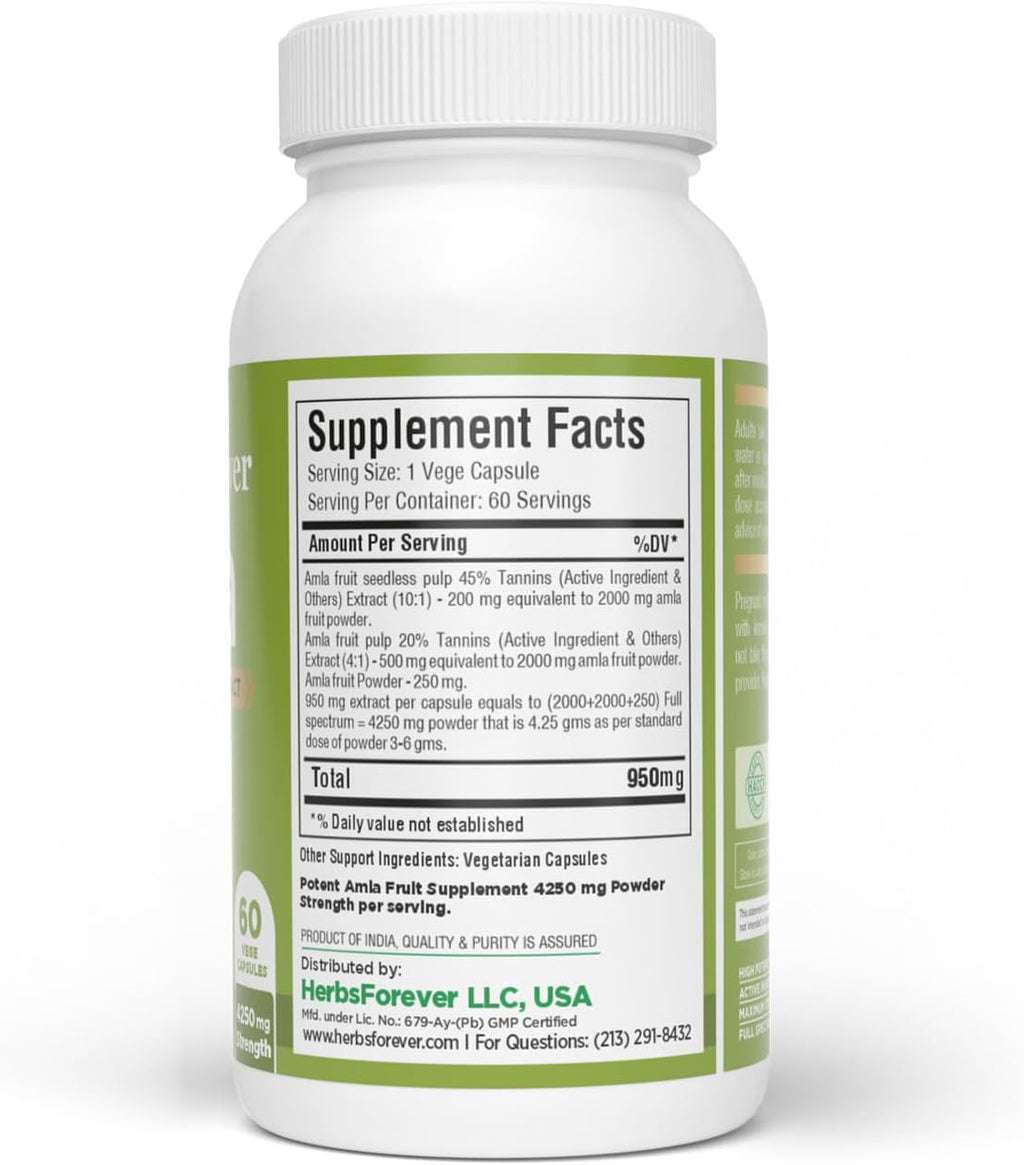 Herbsforever Amla (Grosella India) – 60 Cápsulas Veganas de 950mg