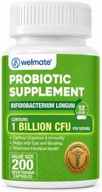 WELMATE Saccharomyces Boulardii 500mg Probiótico 200 Cápsulas
