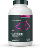 VetriScience Extra Strength Gut Health - Probiótico y Prebiótico para Perros y Gatos - 180 Cápsulas
