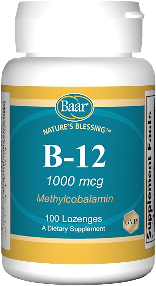 Pastillas Baar Brain B12 - 1000 mcg, 100 comprimidos