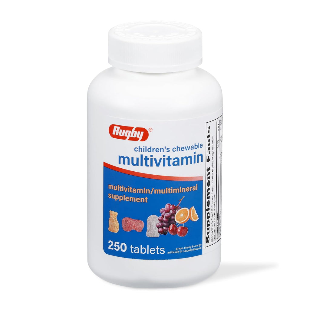 Rugby Laboratories Multivitamínico Masticable para Niños - 250 Comprimidos con Sabor a Frutas