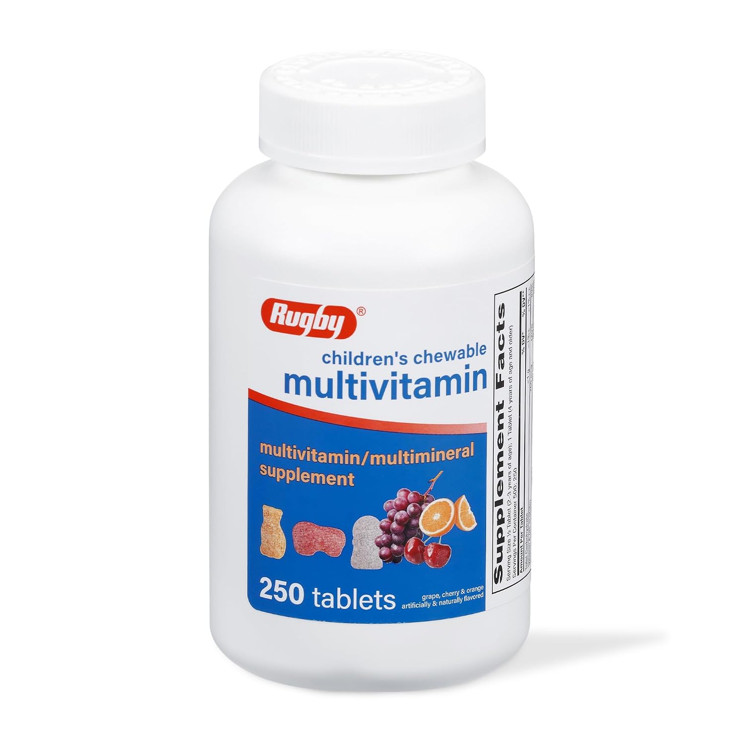 Rugby Laboratories Multivitamínico Masticable para Niños - 250 Comprimidos con Sabor a Frutas