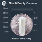 Empty Capsules Size 0 - 1000 Count, Halal Beef Gelatin Capsules for Filling