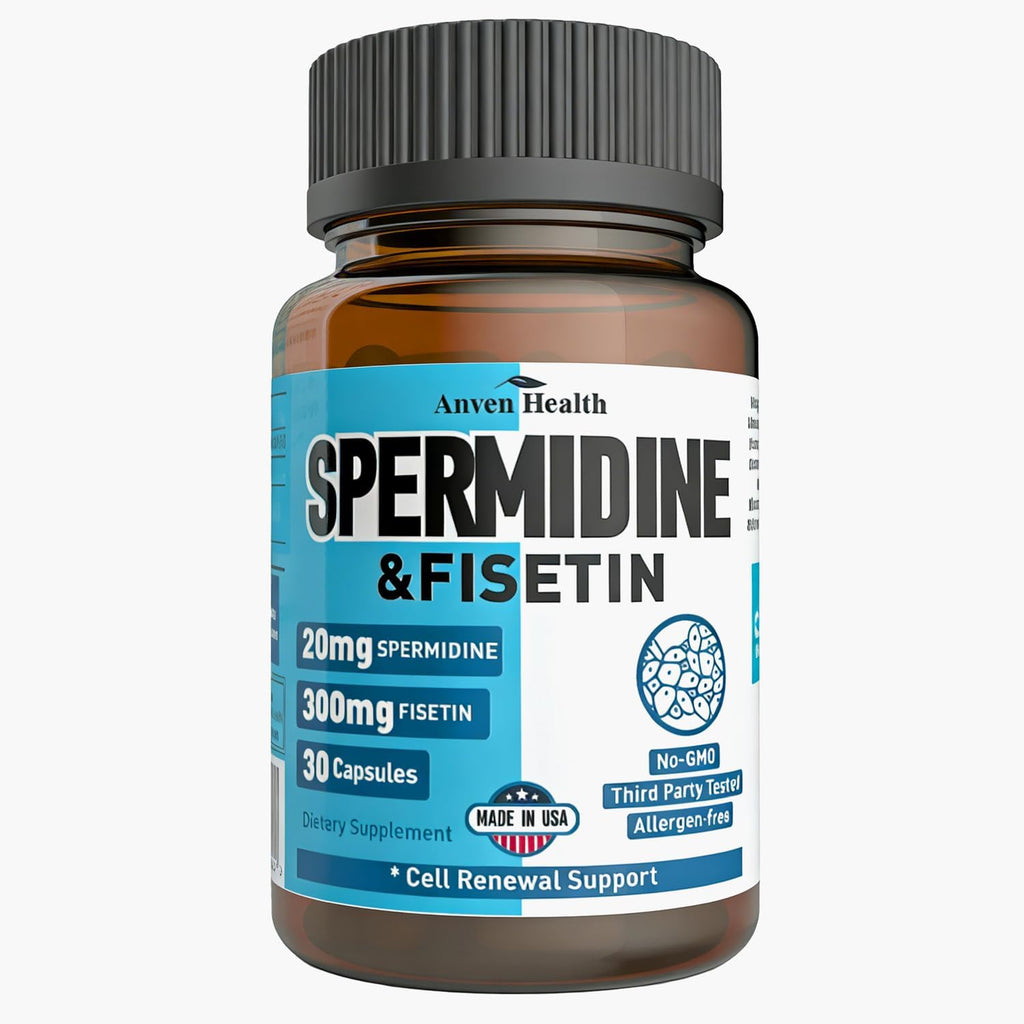 Spermidine & Fisetin - 20mg Spermidina 99% + 300mg Fisetina - 30 Cápsulas Veganas