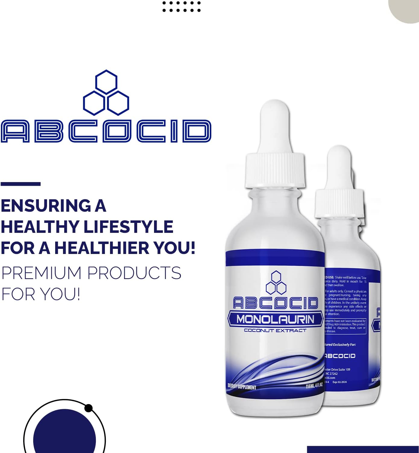 Monolaurin Extracto Líquido 900 mg, 4.8 oz (142 ml), 158 Dosis – No Transgénico, Sin Gluten, Probado por Terceros