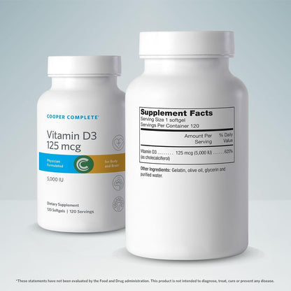 Cooper Complete Vitamina D3 5000 UI, – Contribuye al mantenimiento de los niveles normales de calcio en sangre. – Image 2