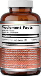 Amazing Formulas L-Lisina 1000mg - 90 Comprimidos