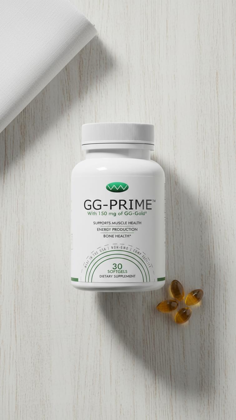 GG-Prime™ Geranylgeraniol 150 mg – GG-Gold® de Annatto – Apoya la producción de CoQ10, salud muscular y ósea – 30 cápsulas blandas