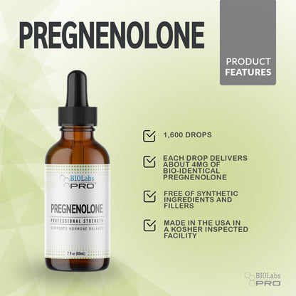 BIOLABS PRO Pregnenolona, Aceite Natural – Sin crueldad animal: No testado en animales y formulado con – Image 3