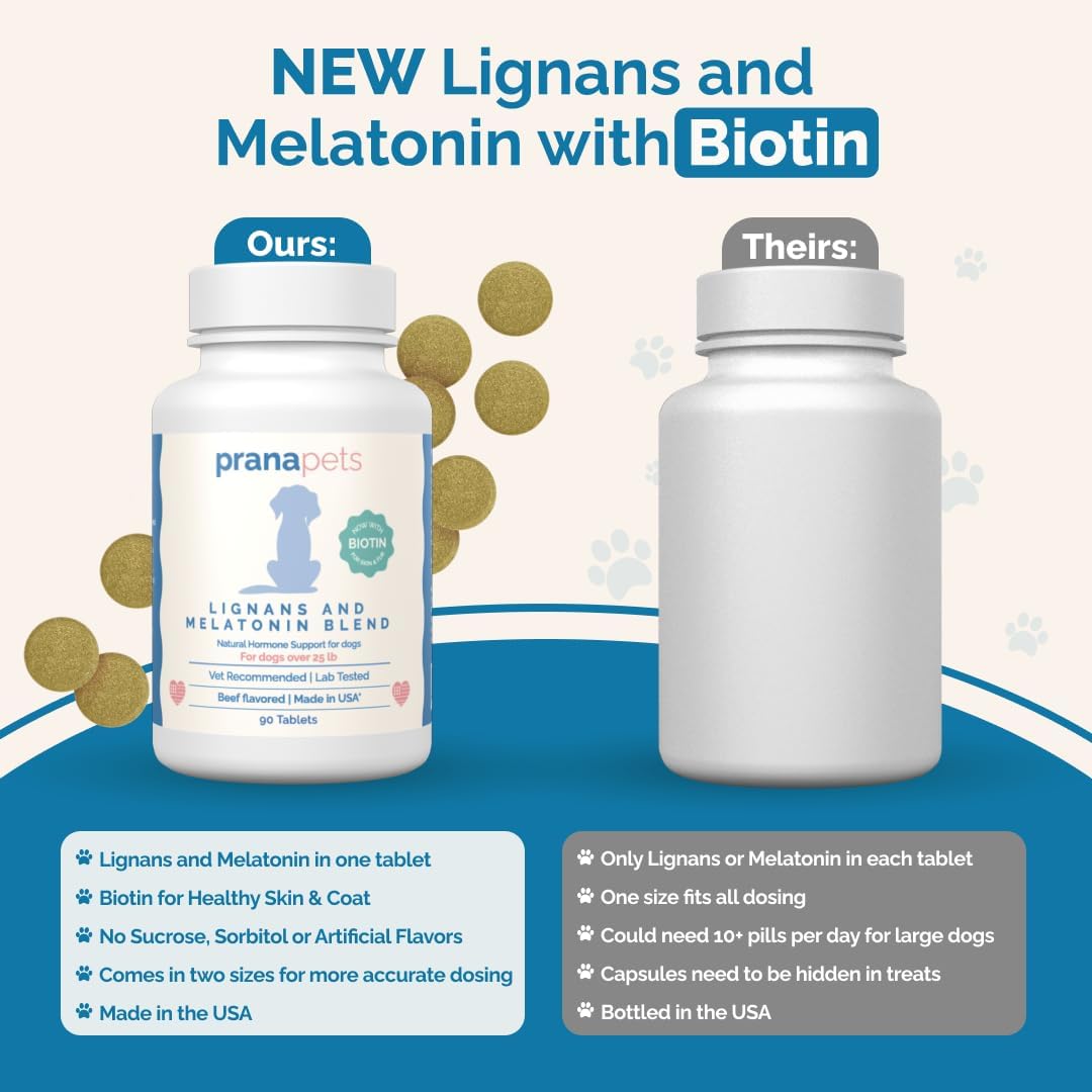 PranaPets Lignans & Melatonin con Biotina para Perros hasta 11 kg
