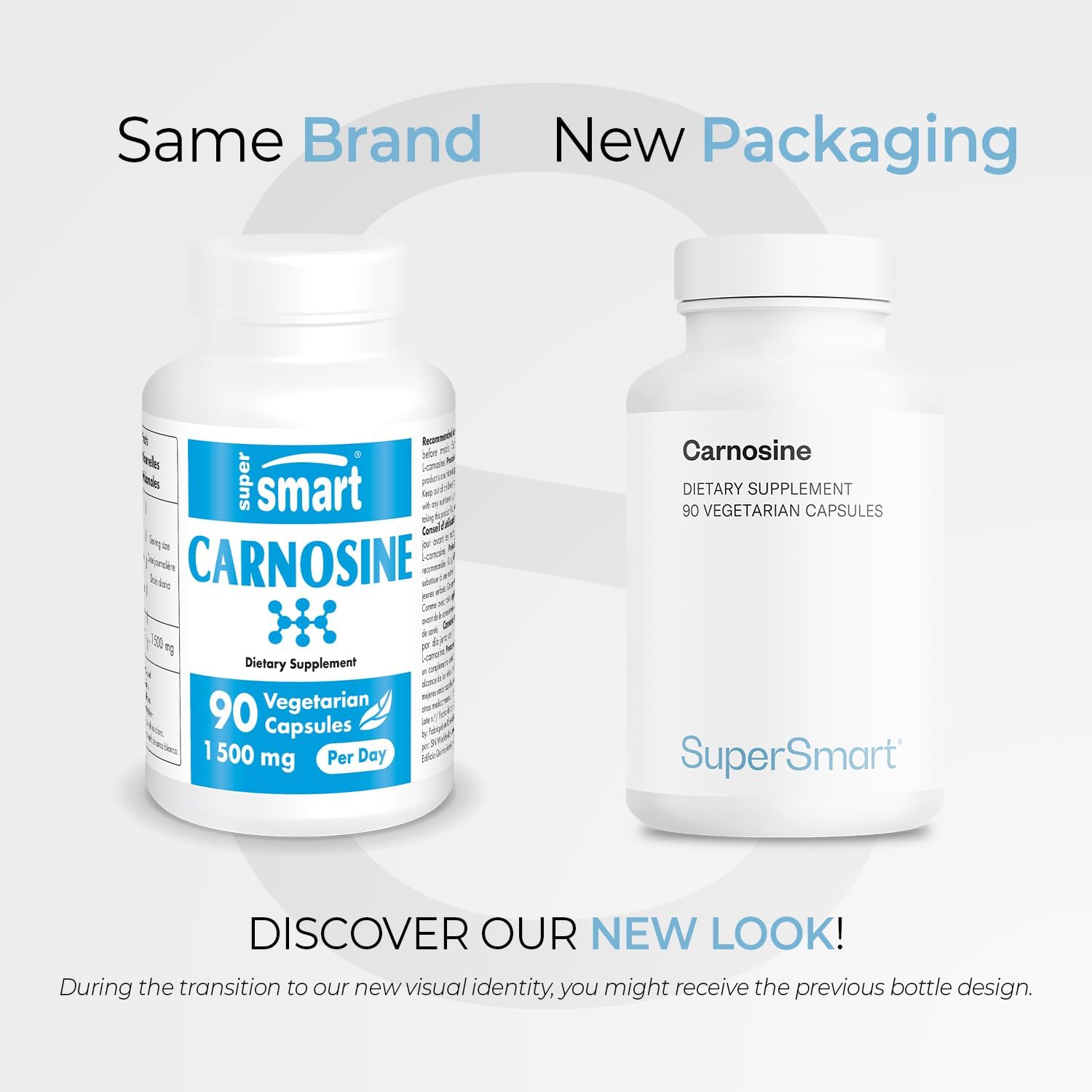Supersmart - Carnosina 1500mg al día (Alta Potencia) - Suplemento de L-Carnosina dipéptido | Non-GMO - 90 Cápsulas Vegetarianas