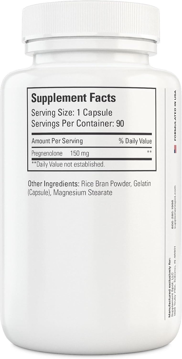 Supplement Spot Pregnenolona 150 mg – Suplemento para el Estado de Ánimo (90 Cápsulas)