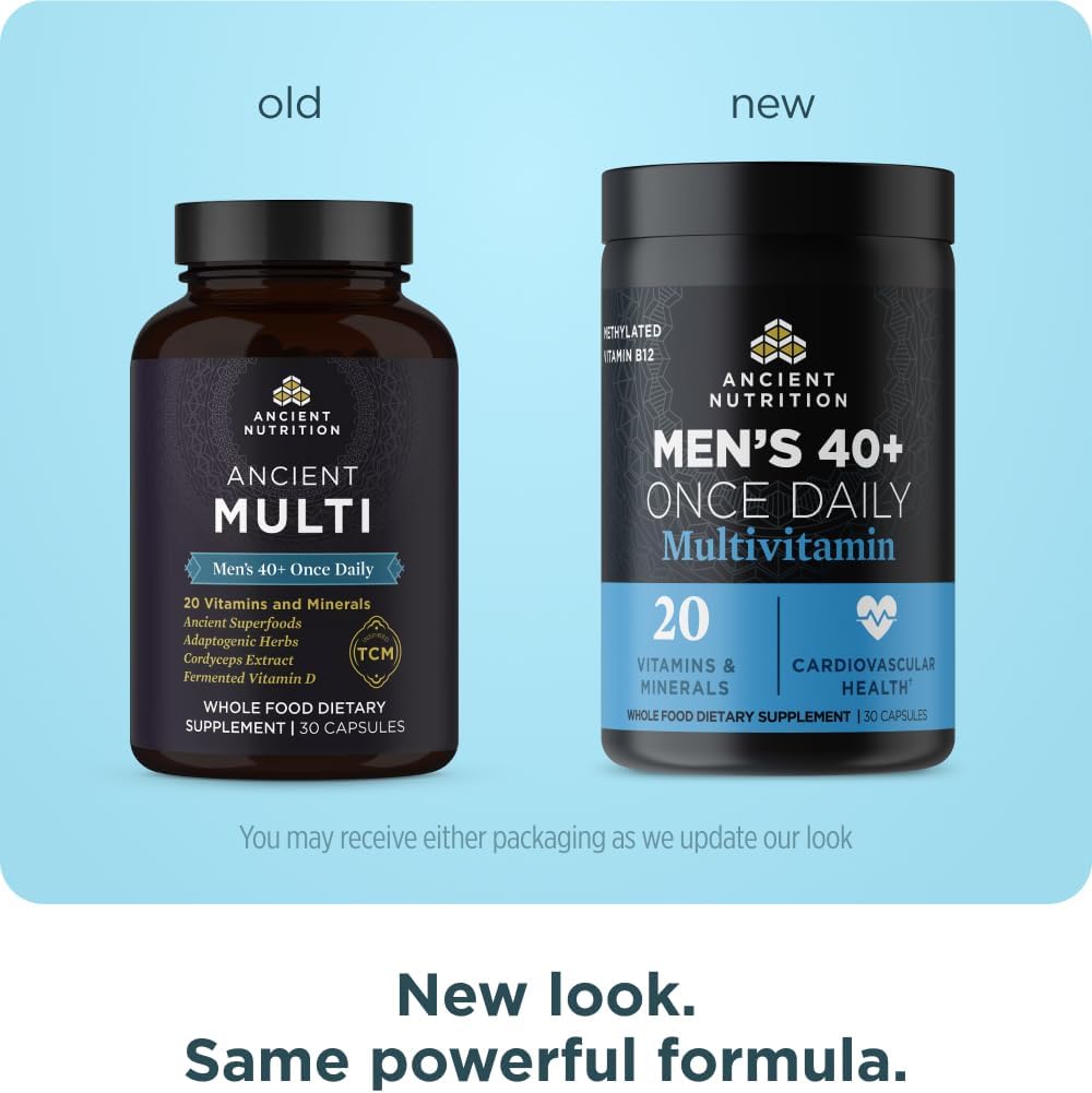 Ancient Nutrition Multivitamínico para Hombres 40+ – 30 Cápsulas