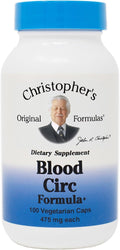 Christopher's Original Formulas Blood Circ Formula - Suplemento Herbal para la Circulación, 100 Cápsulas