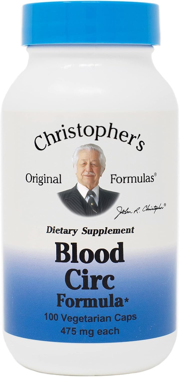 Christopher's Original Formulas Blood Circ Formula - Suplemento Herbal para la Circulación, 100 Cápsulas
