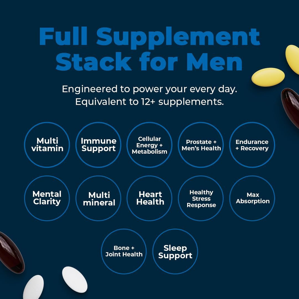 VitaMedica Multivitamínico para Hombres con Apoyo Prostático | Vitaminas, Minerales, Omega-3 y Saw Palmetto | Caja de 30 Sobres Diarios | Energía y Sueño Naturales