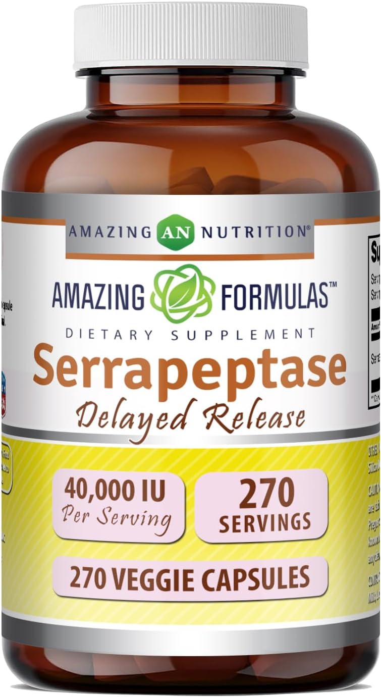 Amazing Formulas Serrapeptase 40.000 UI - 270 Cápsulas Vegetales