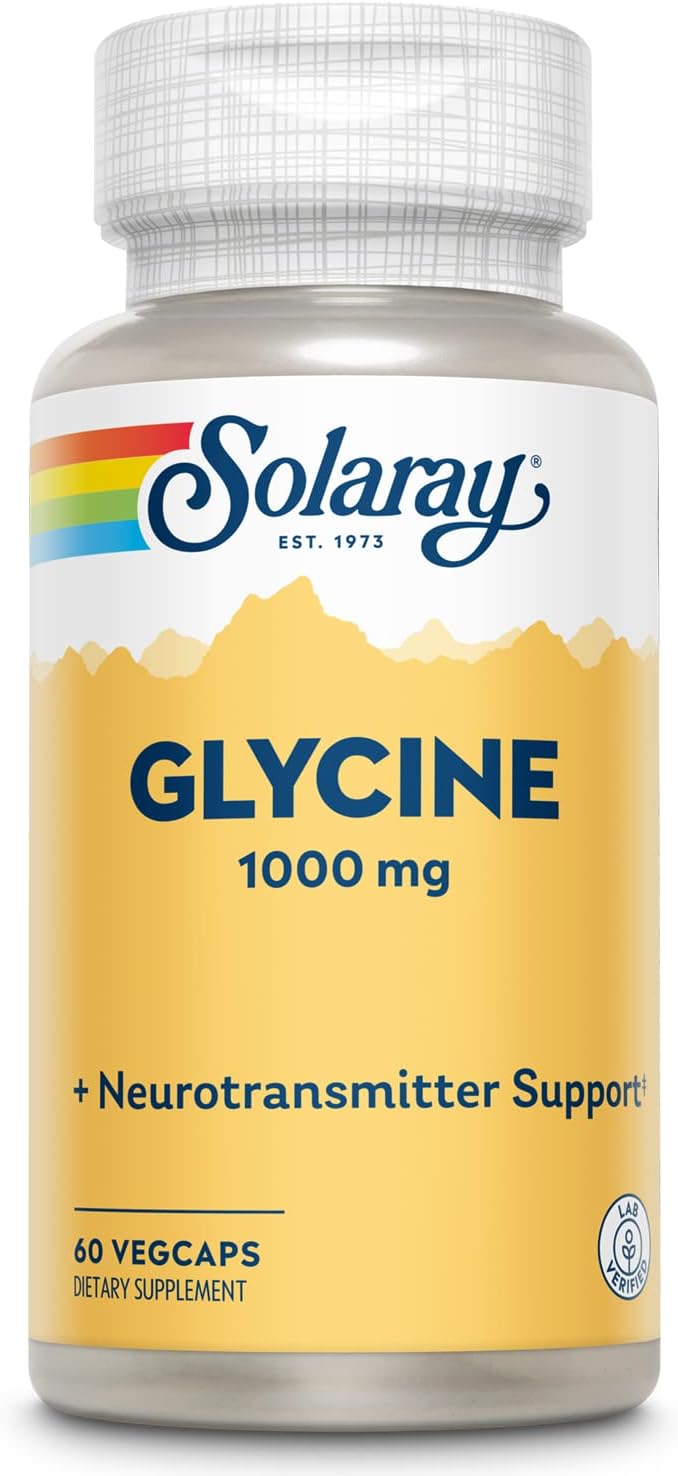 SOLARAY L-Glicina, Cápsula Vegetal (Envase Plástico) | 60 unidades