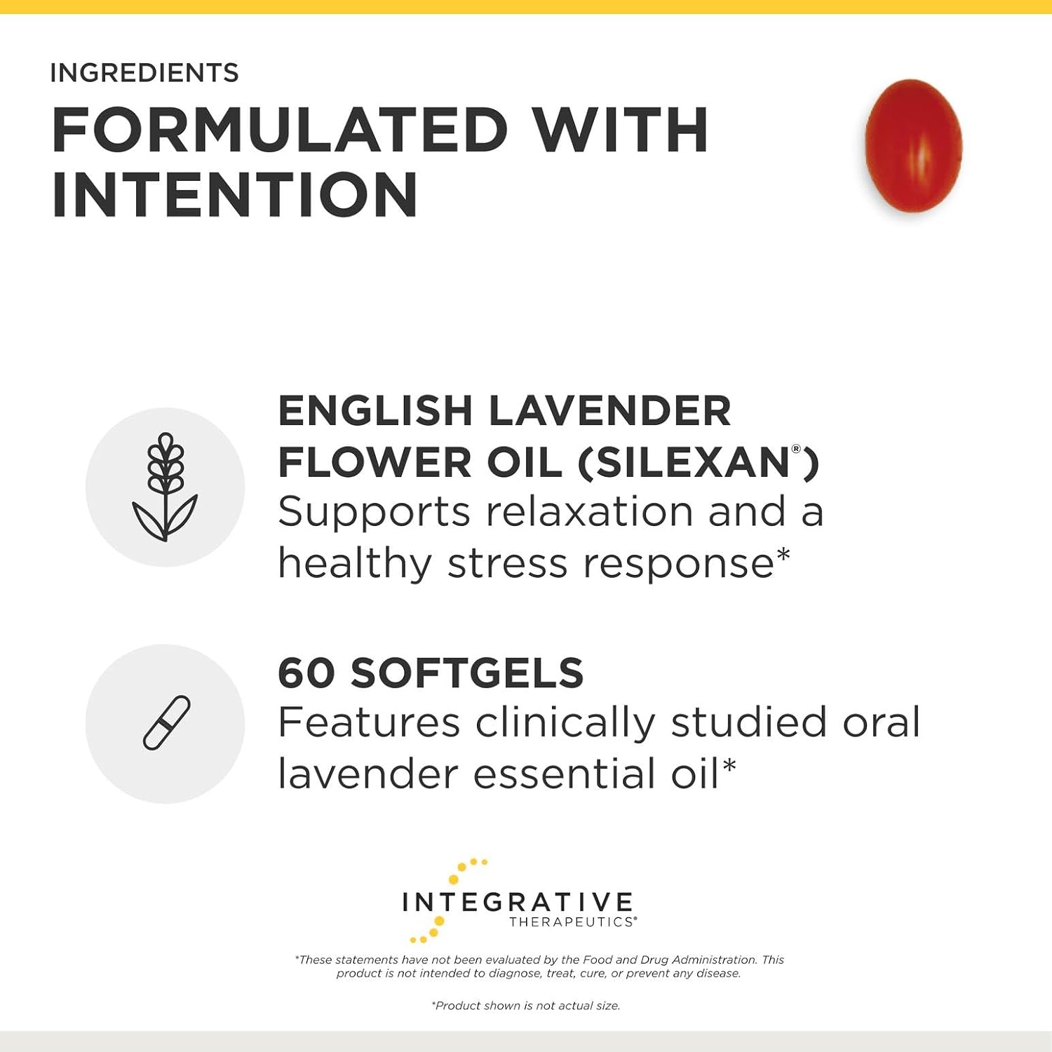 Integrative Therapeutics Lavela WS 1265 - Suplemento de Aceite Esencial de Lavanda - 60 Cápsulas Blandas