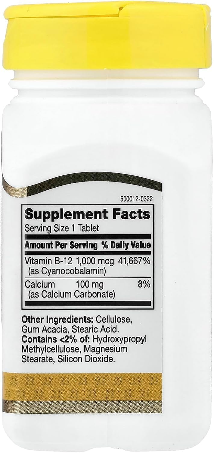 Vitamin B12 Timed Release 1000 mcg, 110 Tablets - 21st Century
