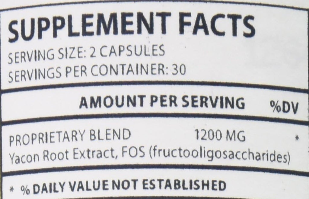 Extracto de Raíz de Yacón con FOS, 1200 mg, 60 Cápsulas