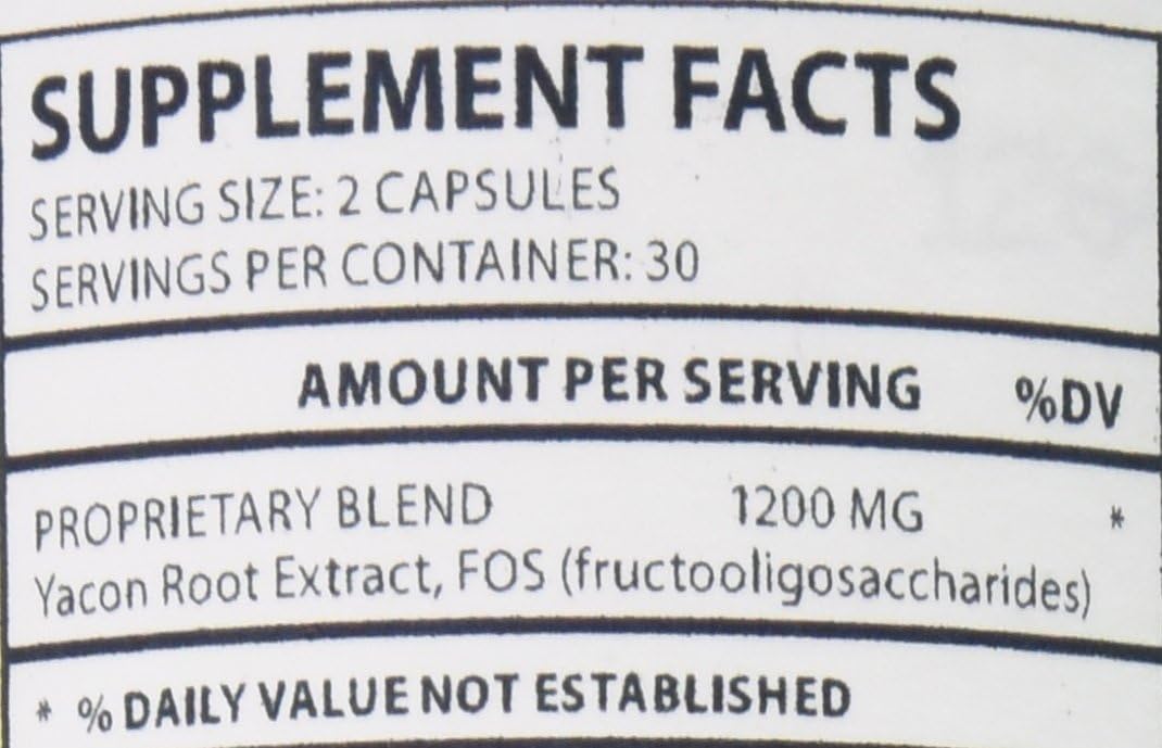 Extracto de Raíz de Yacón con FOS, 1200 mg, 60 Cápsulas
