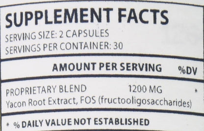 Extracto de Raíz de Yacón con FOS, 1200 mg, 60 Cápsulas – Image 4