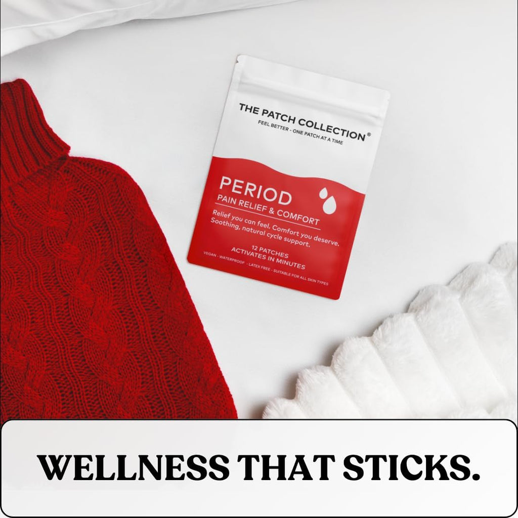 The Patch Collection® – Parche para Alivio del Dolor Menstrual | Mentol, Cúrcuma, Raíz de Valeriana, Té Verde, Aceite de Semilla de Granada (Pack de 12)