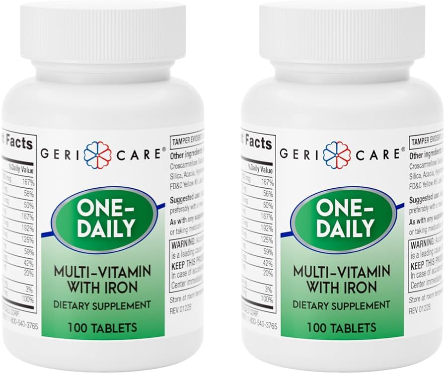 GeriCare Multivitamínico Diario con Hierro - 200 Comprimidos (Pack de 2 x 100)