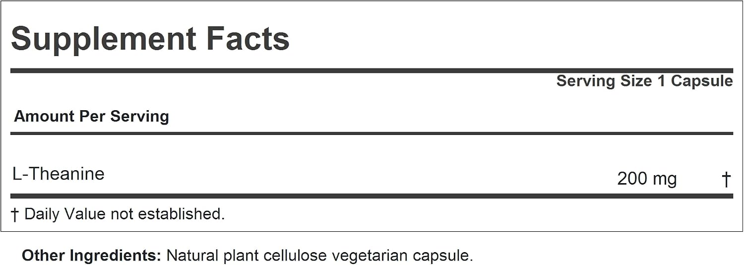 ANDREW LESSMAN Teanina 200 mg - 360 Cápsulas - Calma Natural y Concentración Relajada