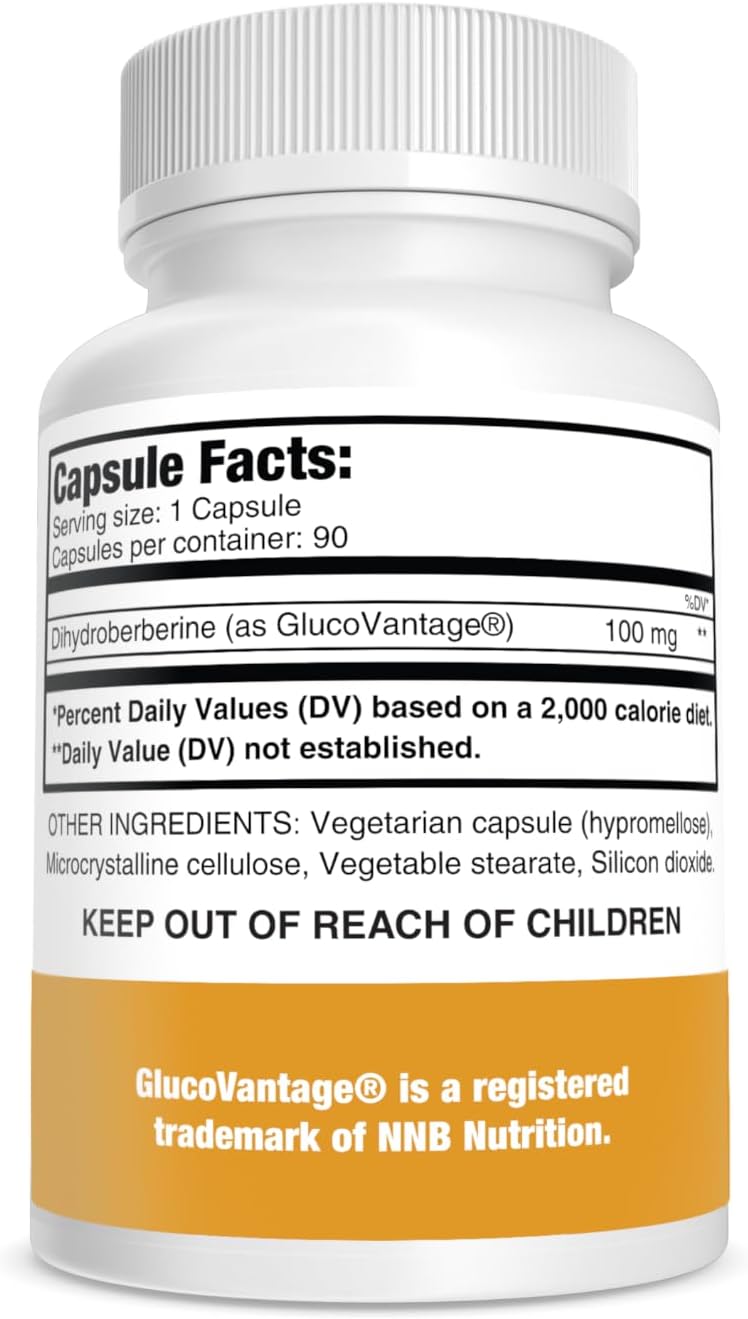 Pure Nootropics - Dihidroberberina (GlucoVantage) 100 mg, 90 Cápsulas | Super Berberine