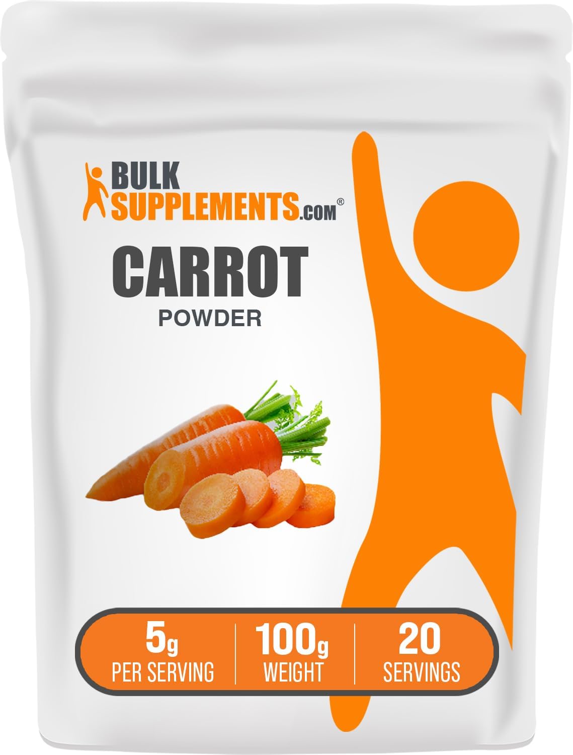 BulkSupplements.com Polvo de Zanahoria - Suplemento Superfood Vegano Sin Gluten, 1 kg