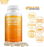 Aura Vitamin Colágeno Hidrolizado con Vitamina C Cápsulas 500 mg - Pack de 2 (120 cápsulas)