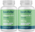 BESTVITE Vitamina B1 (Tiamina) 500 mg - 240 Cápsulas Veganas