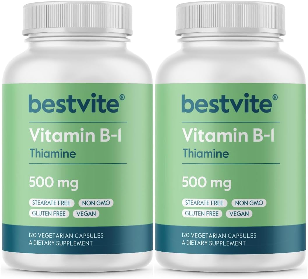 BESTVITE Vitamina B1 (Tiamina) 500 mg - 240 Cápsulas Veganas