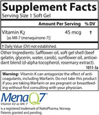 Carlson - Vitamina K2 MK-7 (Menaquinona), 45 mcg, Soporte Óseo, Biodisponibilidad del Calcio, Vitamina K2, 90 Cápsulas Blandas