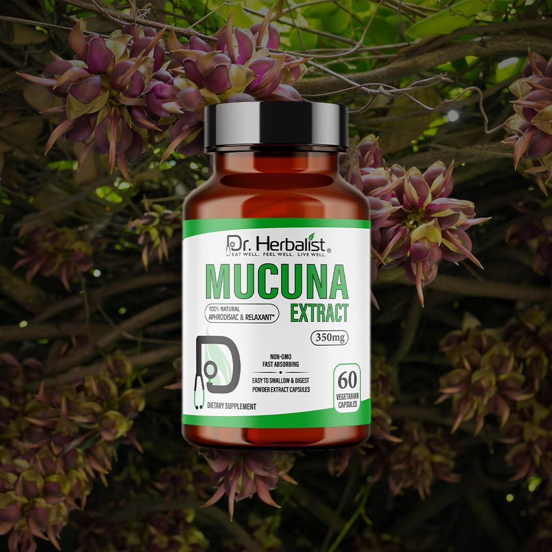 Dr. HERBALIST Extracto de Mucuna Pruriens 350mg - 60 Cápsulas Veganas | No Transgénico | Absorción Rápida