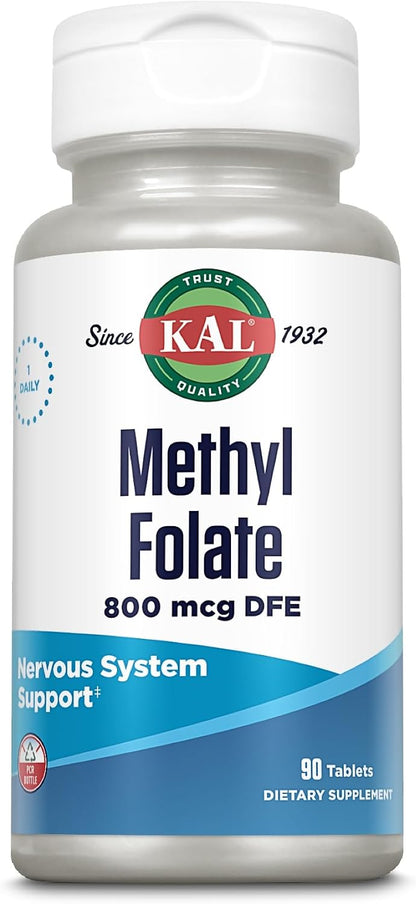 KAL Metilfolato 800 mcg - Complemento de Ácido Fólico Activo 5-MTHF, 90 Comprimidos – Image 4