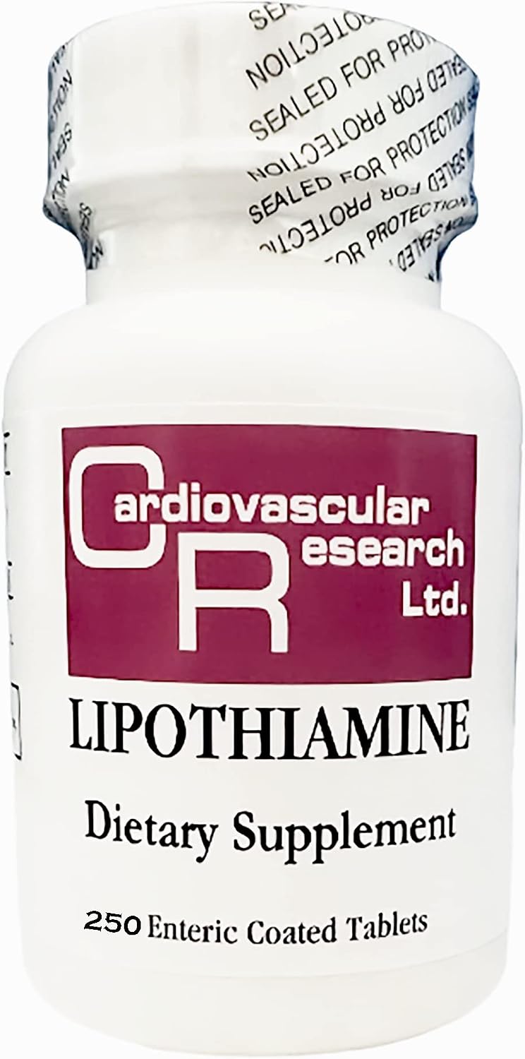 Cardiovascular Research Lipothiamine B Supplement 120 Tablets - Vitamina B1 con Ácido Alfa Lipoico - 2 x 60 Comprimidos